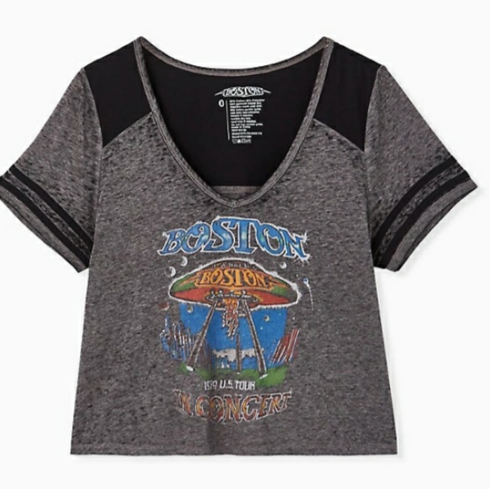Cropped Boston Vintage Football Tee